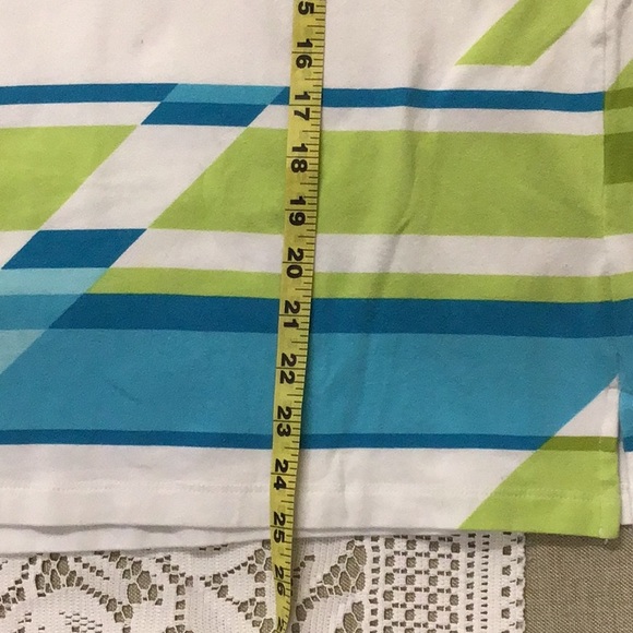 Alfred Dunner striped top unique neck rhinestones - Picture 9 of 11